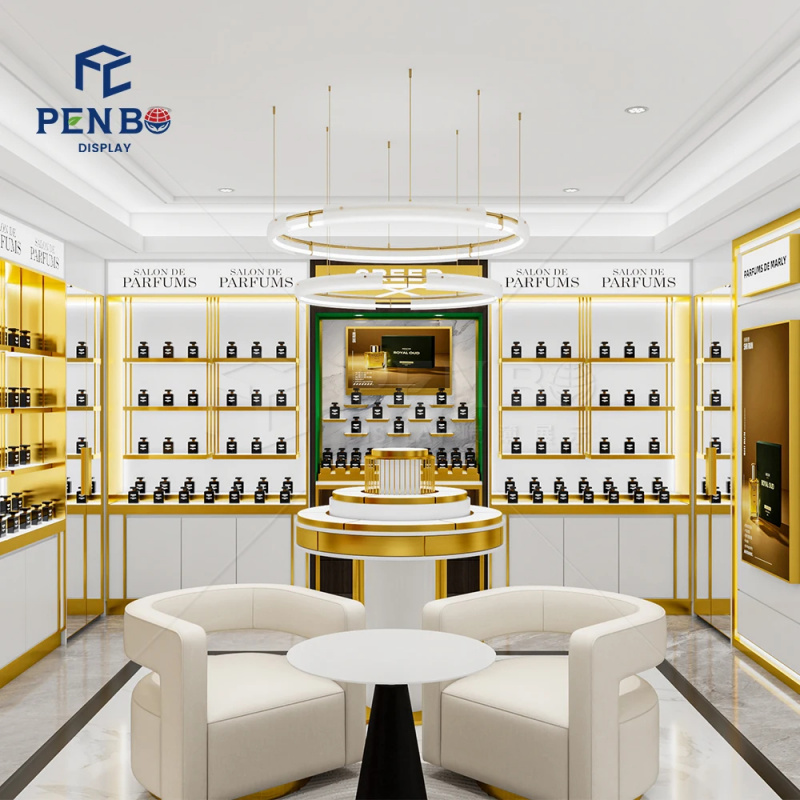 Perfume Fragrance Bar - واجهة عرض عطور فاخرة بتصميم عربي