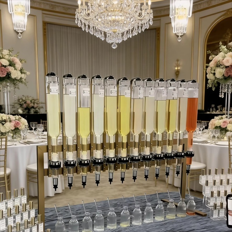 Perfume Fragrance Bar - حامل عطور فاخر ذهبي للمكتب، موزع